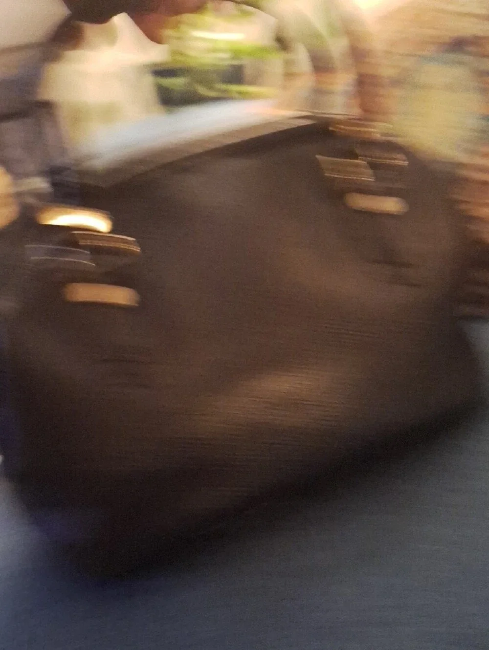 Vintage Liz Claiborne Navy Pebbled Leather Satchel with Gold Accents